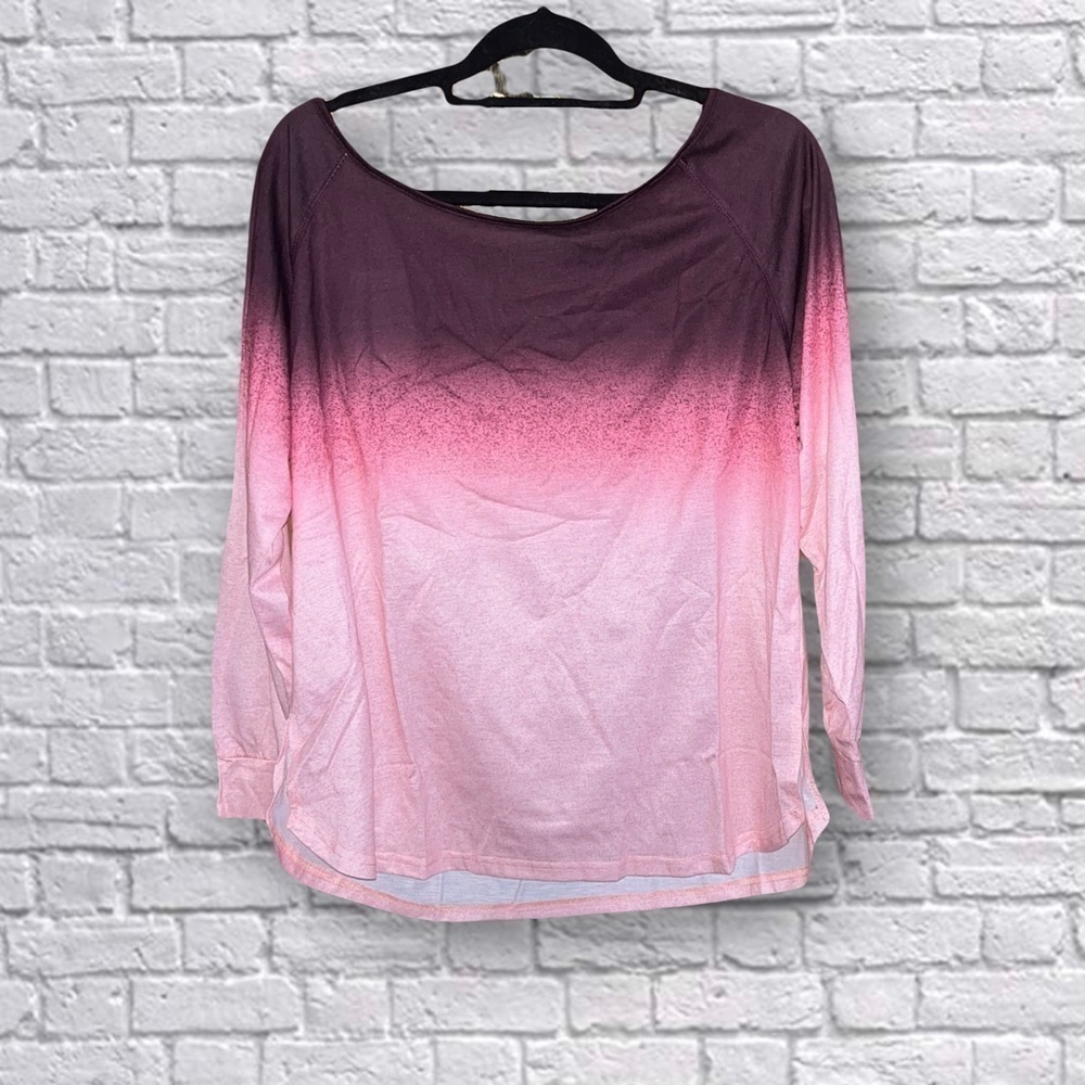 Básico Pink Ombré Boatneck Top